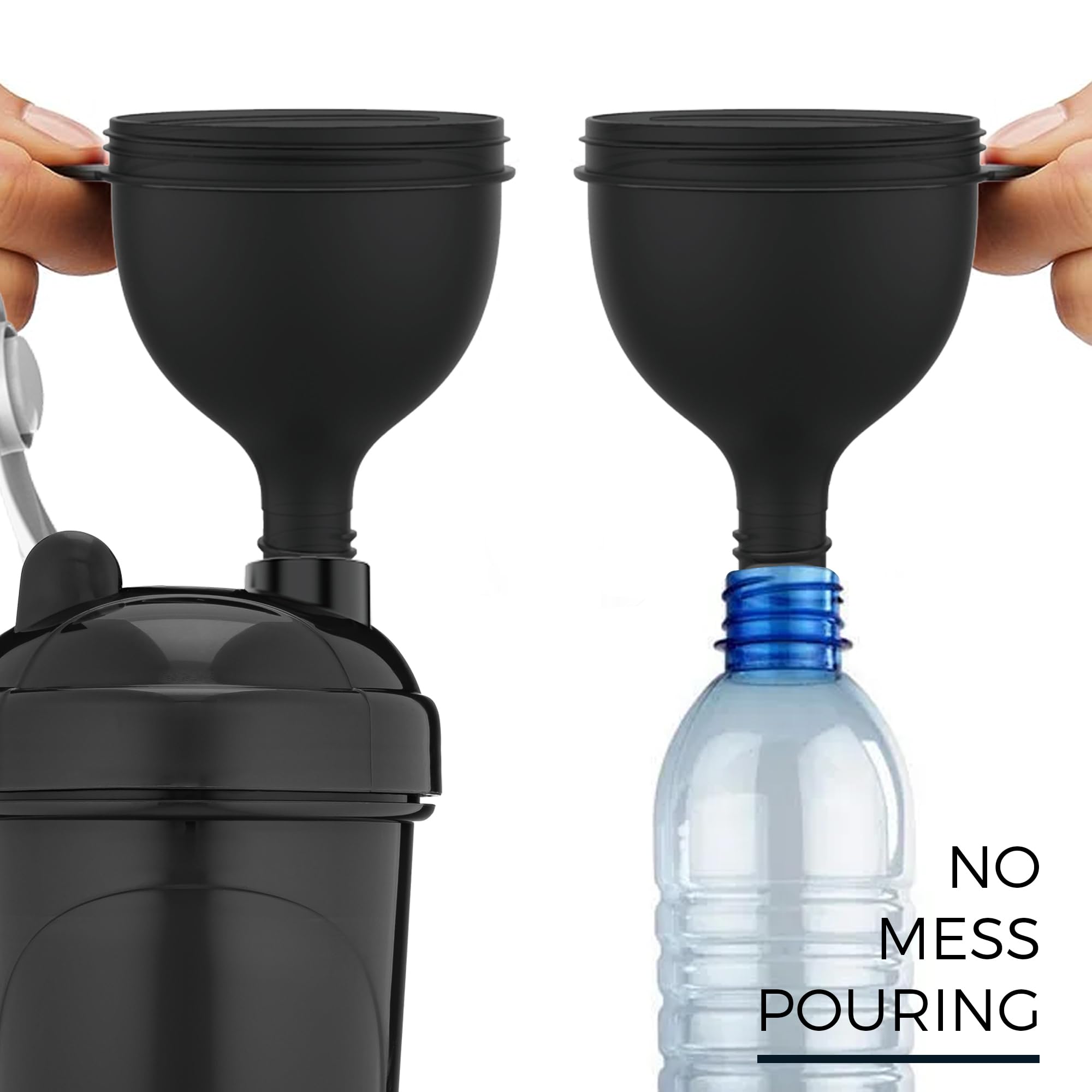 5 Pack Protein Powder Funnels with Carabiner Keychain - Portable Supplement Containers for Gym, Travel & Workout - Leak-Proof Pre-Workout Powder Funnel for Water Bottles & Shaker Cups | Ideal for Fitness Enthusiasts & Athletes On-The-Go