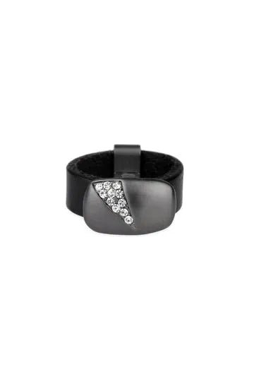 Elegant Sliced Crystal Leather Ring for Women - Fashion Jewelry for Daily Wear, Parties & Special Occasions