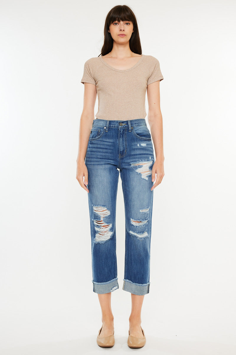 Eloise Essentials High Rise Straight Leg Jeans for Women - Stretchy Denim Pants with Comfortable Fit - Perfect for Casual Wear, Office & Everyday Outfits
