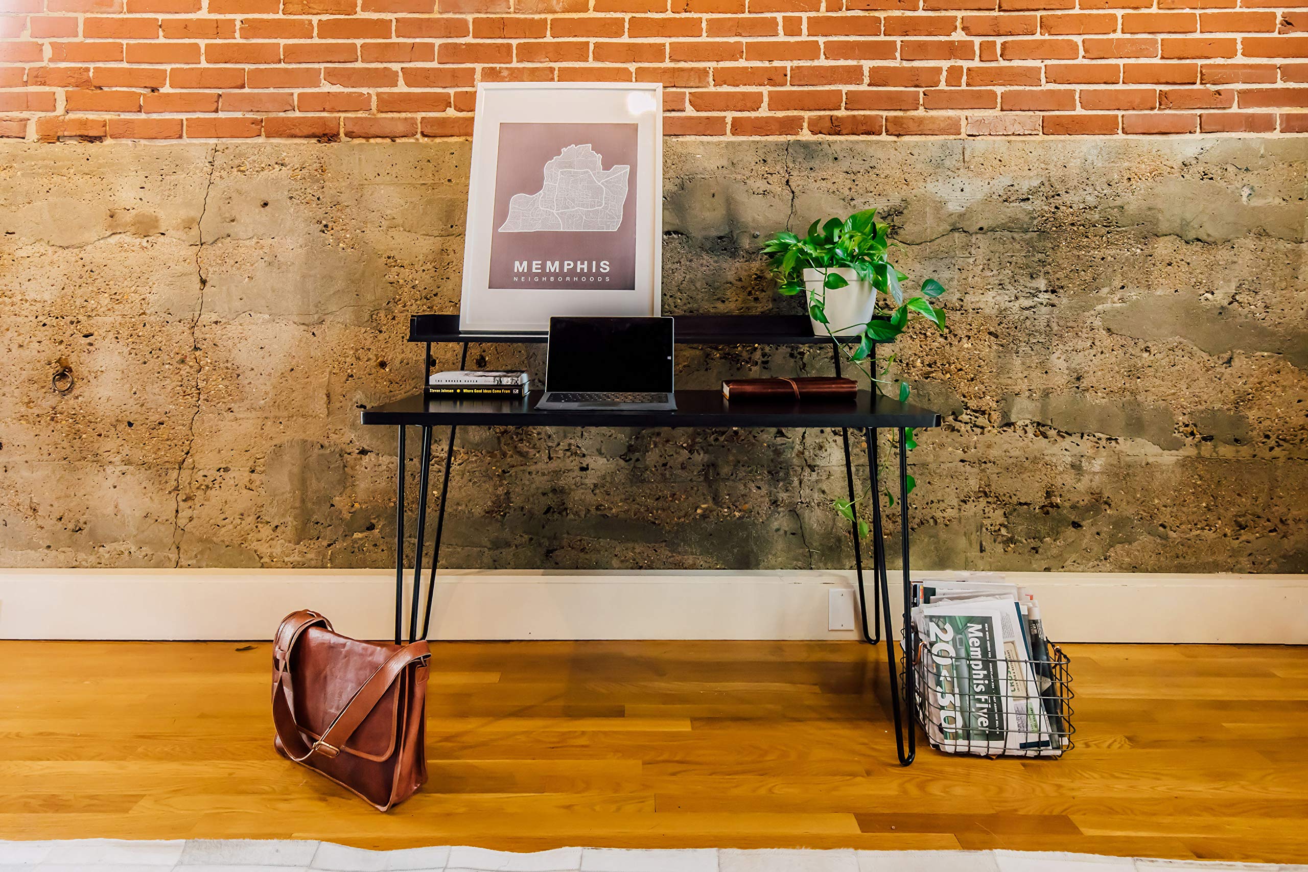 OneSpace Avalon Simple Computer Desk - Espresso Finish, Compact Home Office Desk for Small Spaces, Perfect for Remote Work & Study