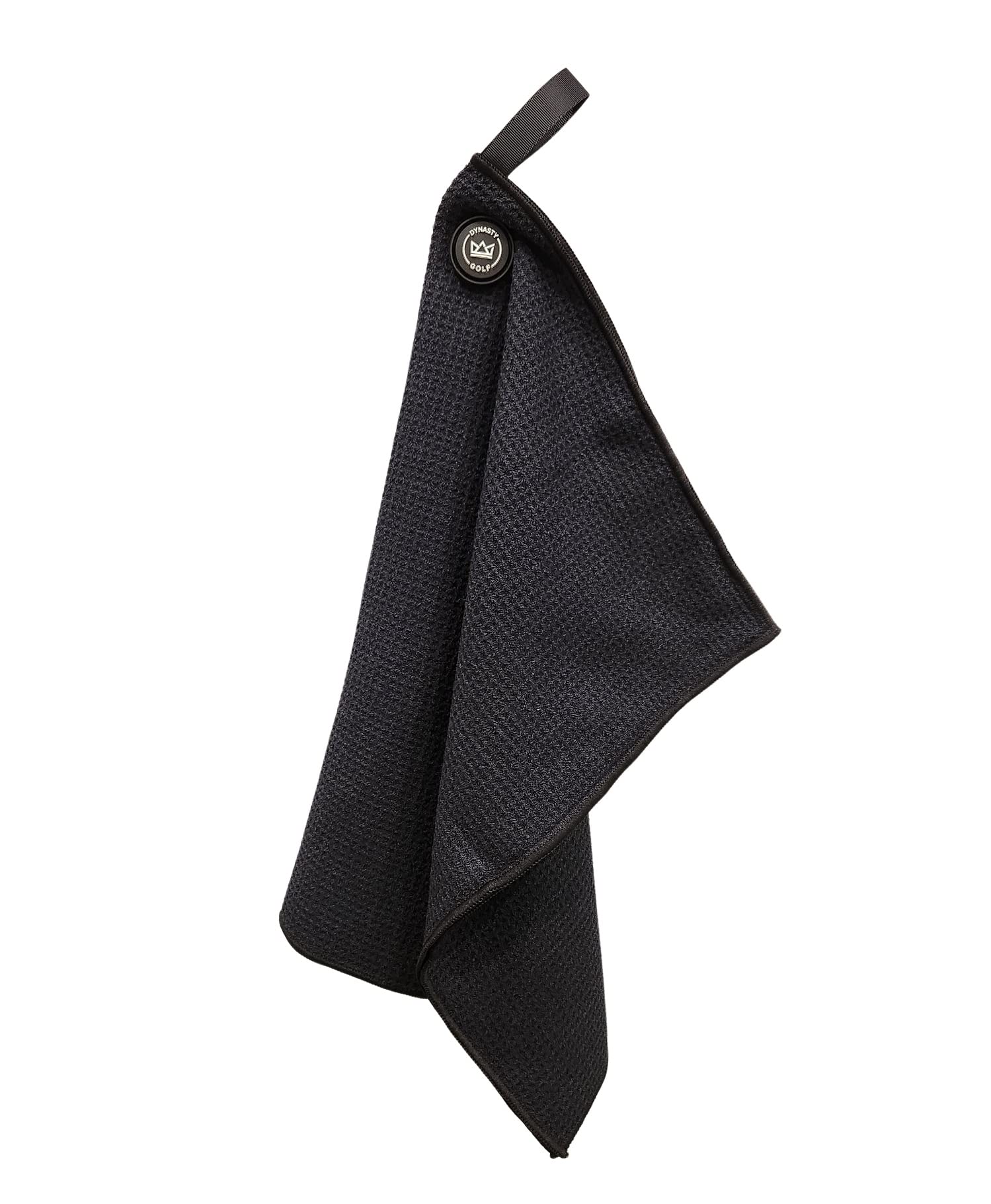 Premium Magnetic Golf Towel for Golf Bags - Microfiber Waffle Pattern Golf Towel with Strong Magnet for Men & Women (Black) - Perfect for Golf Course, Driving Range & Club Cleaning