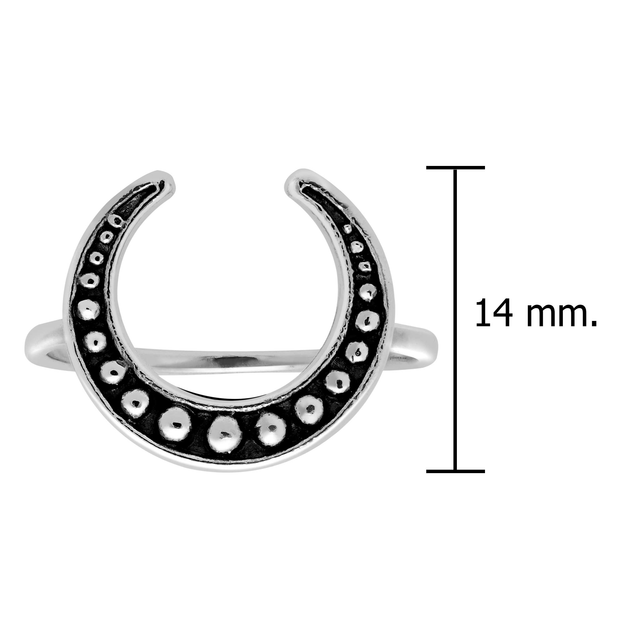 AeraVida Celestial Upside Down Crescent Moon .925 Sterling Silver Band Ring for Women | Minimalist Wedding Ring, Preppy Comfort Fit Jewelry | Perfect Gift for Daughter, Girlfriend, Wife | Sizes 7-9 | Ideal for Everyday Wear, Special Occasions & Gifting