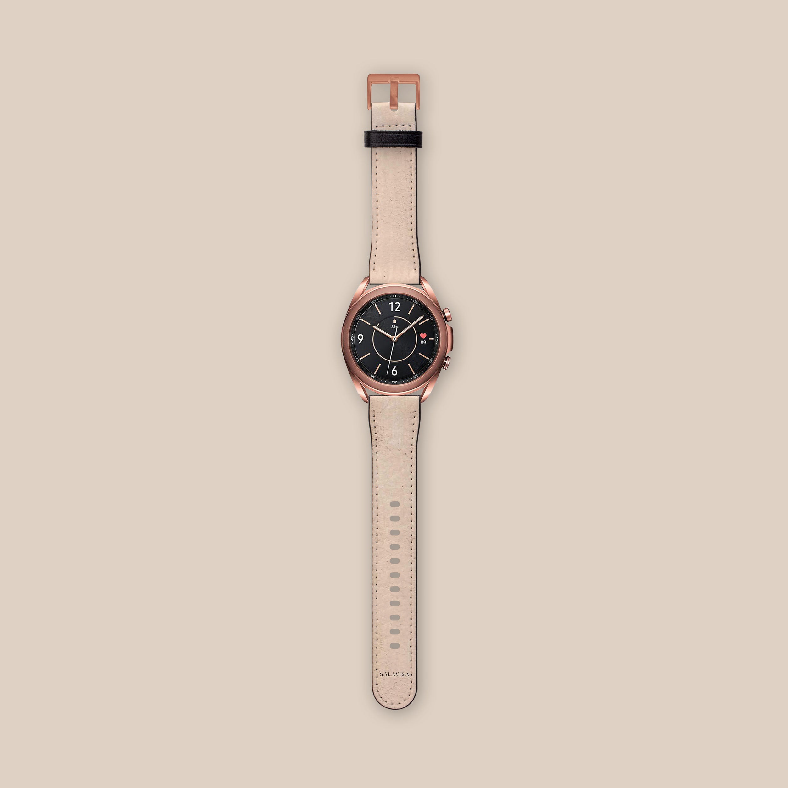 Premium Rose Beige Clay Galaxy Watch Band - Soft Silicone Strap for Samsung Galaxy Watch 4/5/6 - Stylish & Comfortable for Workouts, Running & Everyday Wear