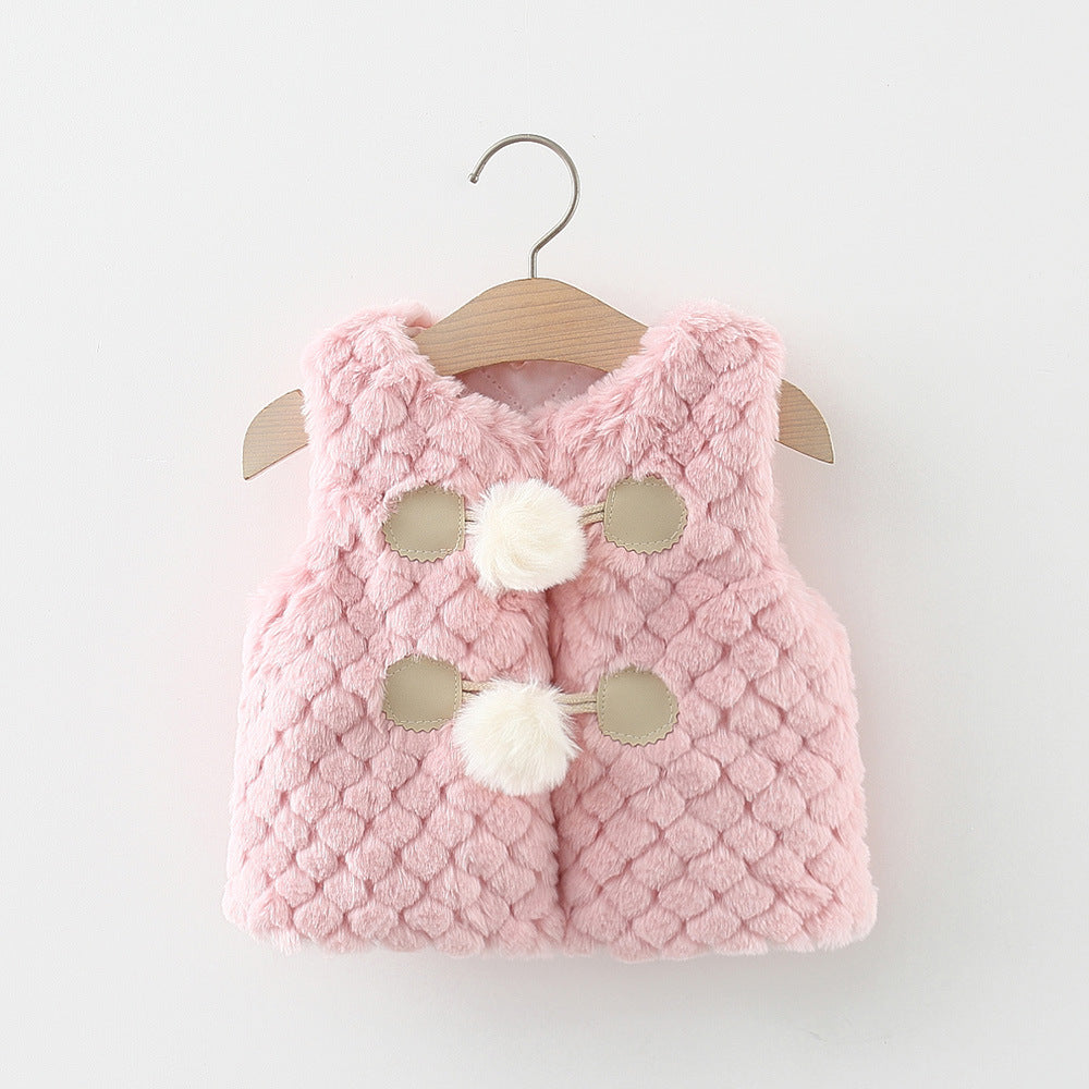 Baby Girl Winter Warm Jacket - Toddler Sleeveless Fleece Coat for Cold Weather | Perfect for Outdoor Play & Preschool