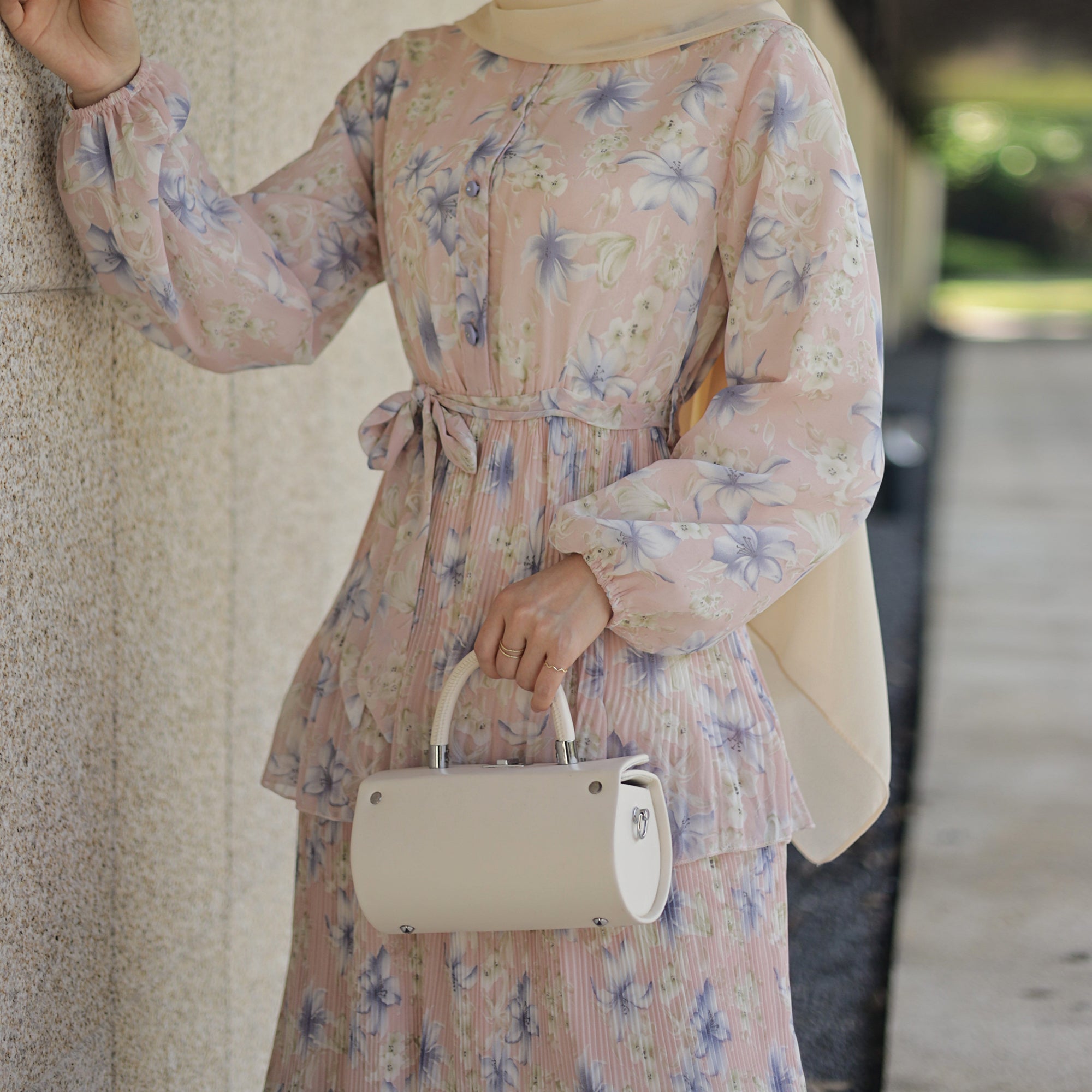 Fleur Maxi Dress in Apricot Bleue - Flowy Summer Beach Dress for Women, Boho Chic Wedding Guest Dress, Vacation & Party Wear