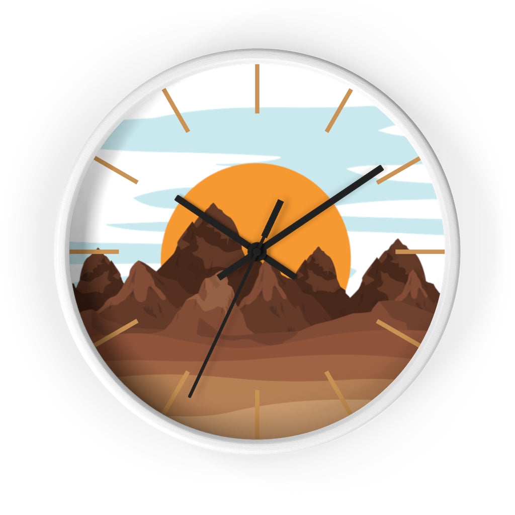 Sunrise Mountain Wall Clock - Large Modern Silent Non-Ticking Battery Operated Wall Decor for Living Room, Bedroom, Office - Perfect for Home, Office & Gift Giving
