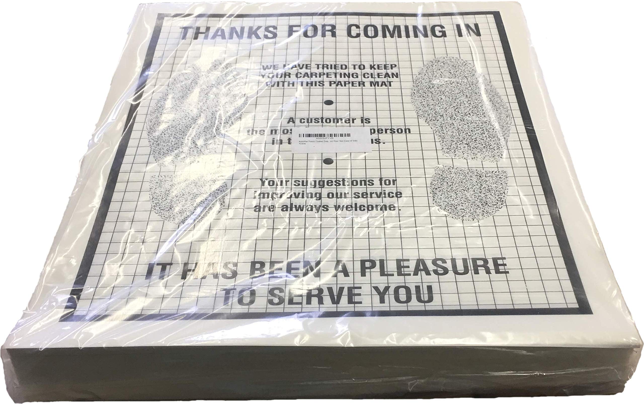 Plastic Coated Disposable Paper Car Floor Mats - Bulk Pack of 500 - Waterproof & Durable for Auto Shops, Car Washes & Detailing Services - Perfect for Oil Change, Maintenance & Vehicle Protection