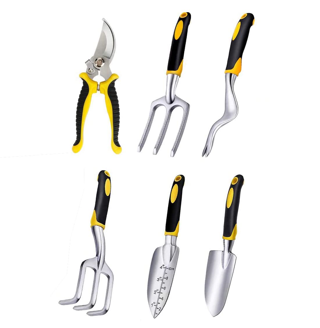Premium 12-Piece Heavy Duty Gardening Tool Set - Cast Aluminum with Soft Rubberized Non-Slip Handles, Includes Pruning Shears & Durable Storage Tote Bag - Perfect for Home Garden, Landscaping & Outdoor Planting (Y&Y Decor)