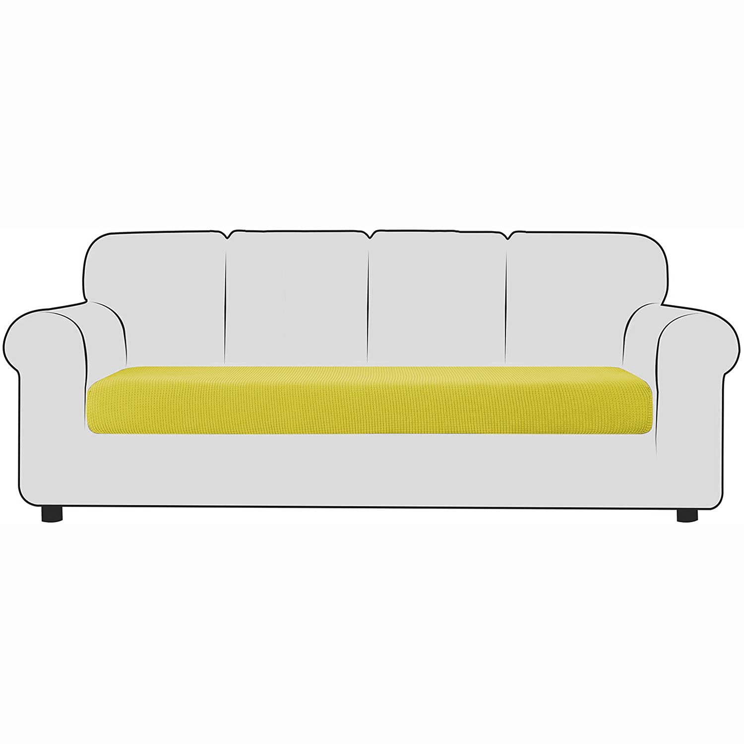 Stretch Waterproof Sofa Cushion Cover - High Elastic Fabric Slipcover for 2-Seater Couches (Emerald Green, Large) | Water-Repellent & Durable for Living Room, Office, or Outdoor Furniture Protection