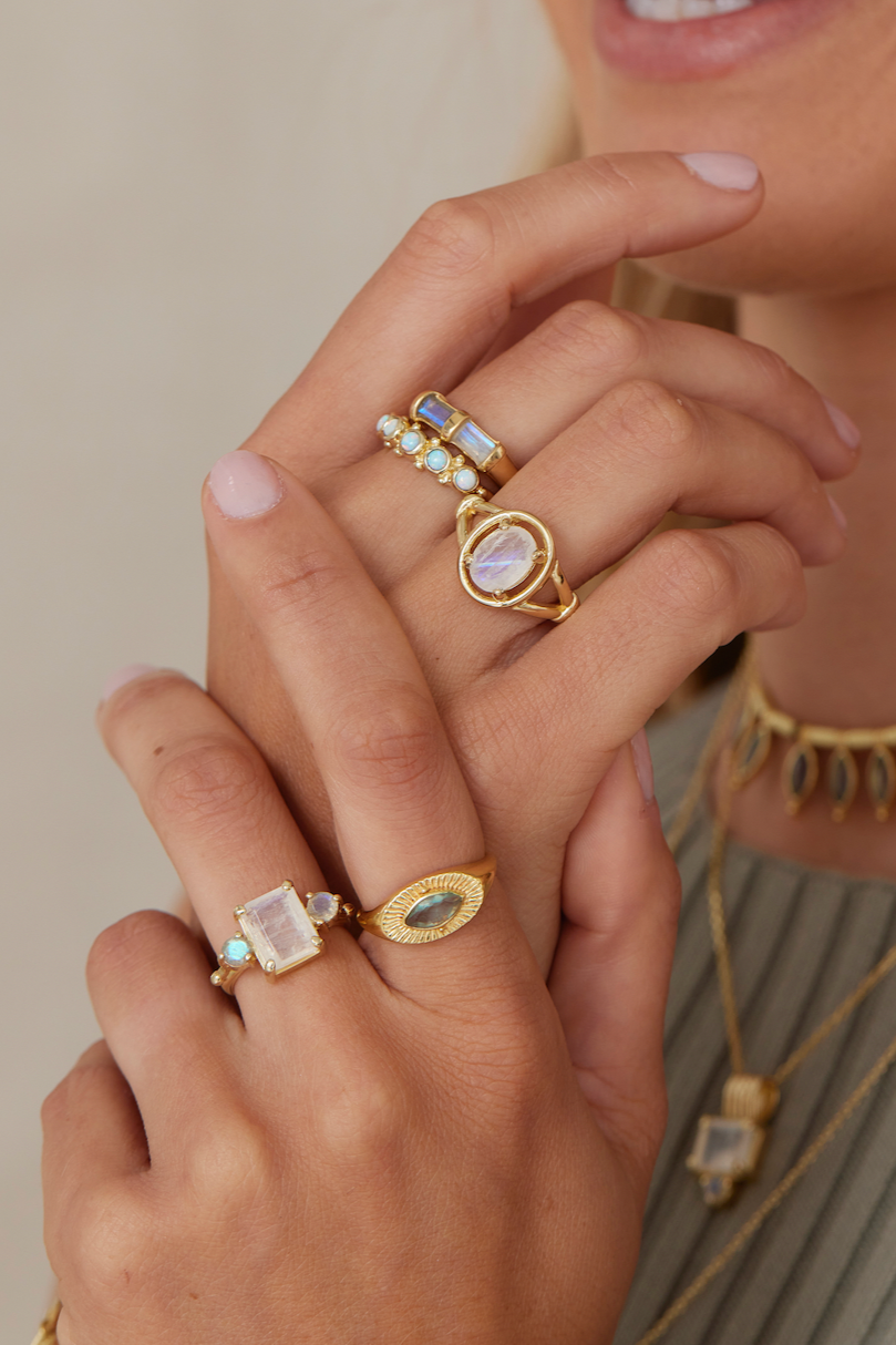 Radiance Apatite Gold Ring - Genuine Blue Apatite Gemstone in 14K Gold for Women | Perfect for Everyday Wear, Gift Giving & Special Occasions