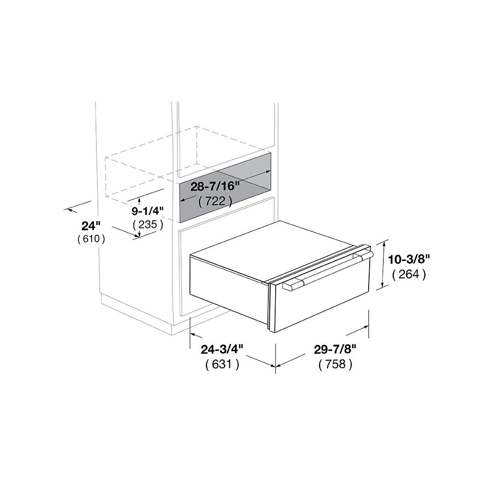 Fulgor Milano 30 Inch 600 Professional Series Stainless Steel Warming Drawer F6PWD30S1 - Perfect for Restaurants, Catering & Home Kitchen Use