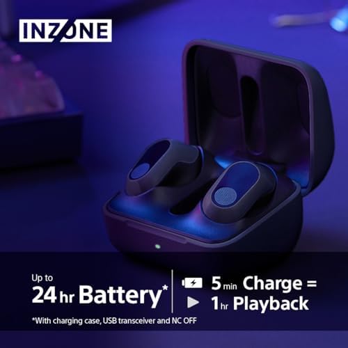 Sony INZONE Buds - True Wireless Gaming Earbuds with 360 Spatial Sound, Lightweight Design & Active Noise Cancelling | AI Microphone, 24hr Battery, Low Latency Dongle | PC & PS5 Compatible - Black | Perfect for Competitive Gaming, Immersive Audio & Travel Use