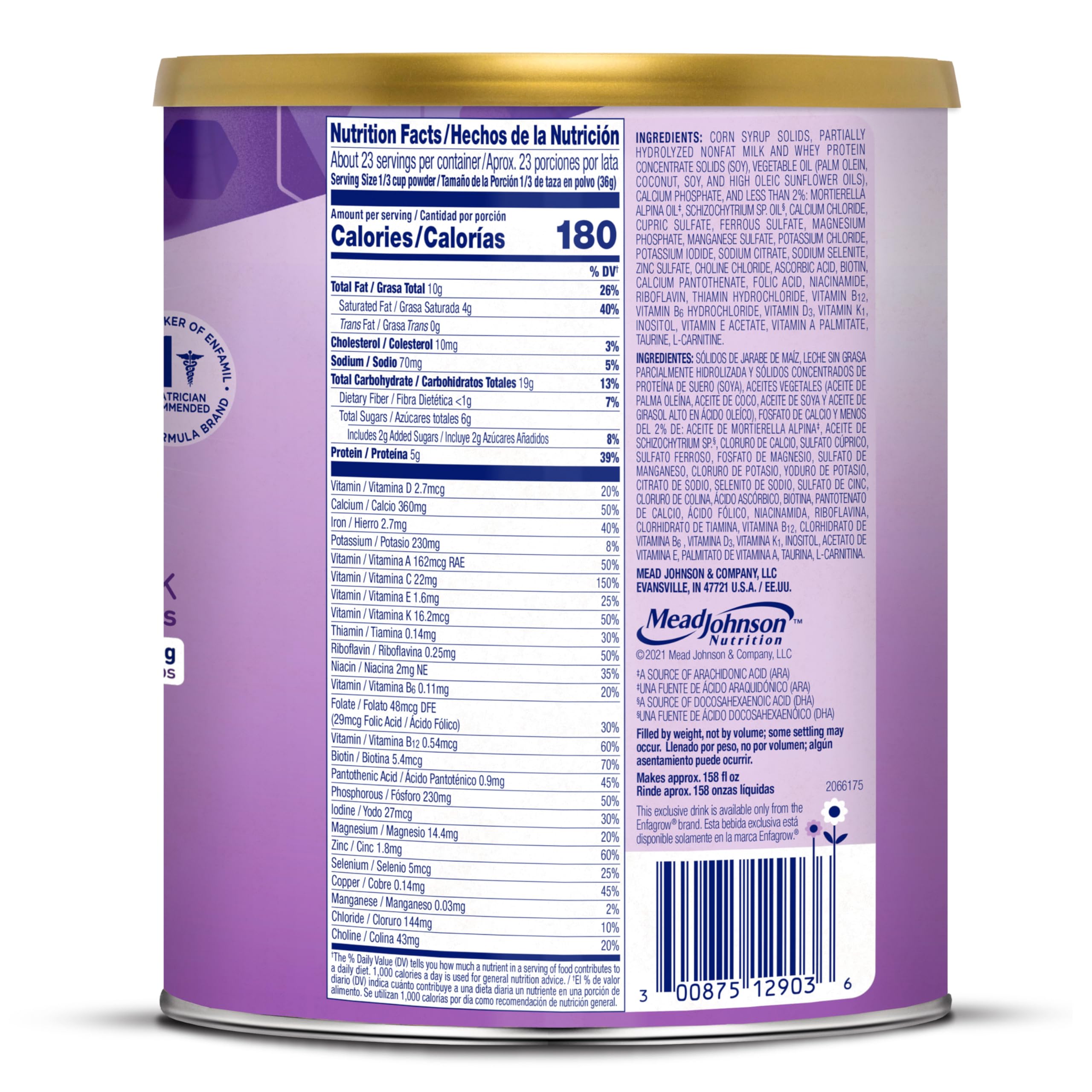 Enfagrow PREMIUM Gentlease Toddler Nutritional Drink Powder - Made with Real Milk, Supports Growth & Immune Health, Eases Fussiness & Gas, 29.1 Oz (Pack of 4) - Ideal for Picky Eaters & Toddler Nutrition at Home or On-the-Go