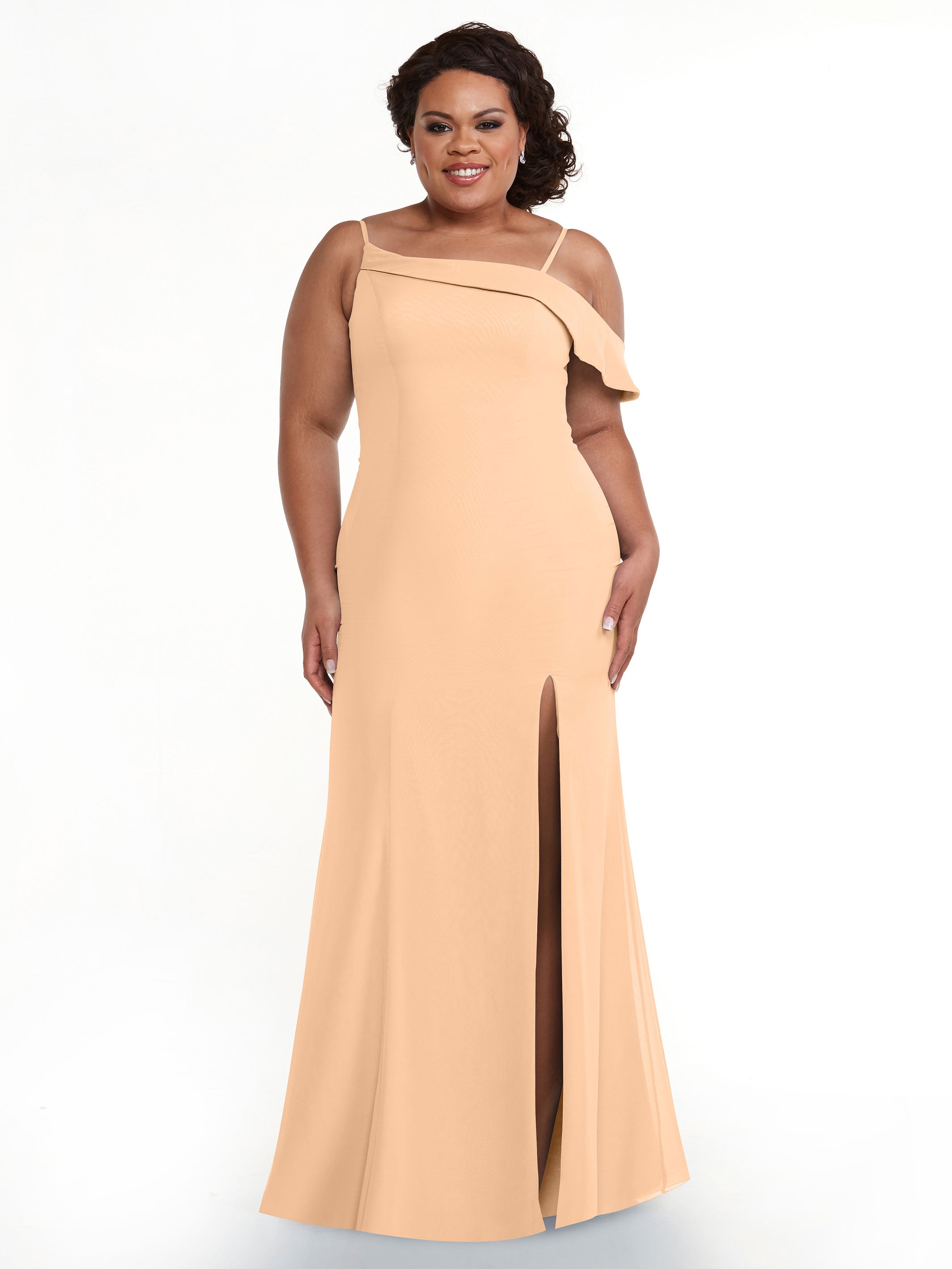Elegant One Shoulder Fit and Flare Chiffon Bridesmaid Dress - Perfect for Weddings, Prom, and Formal Events