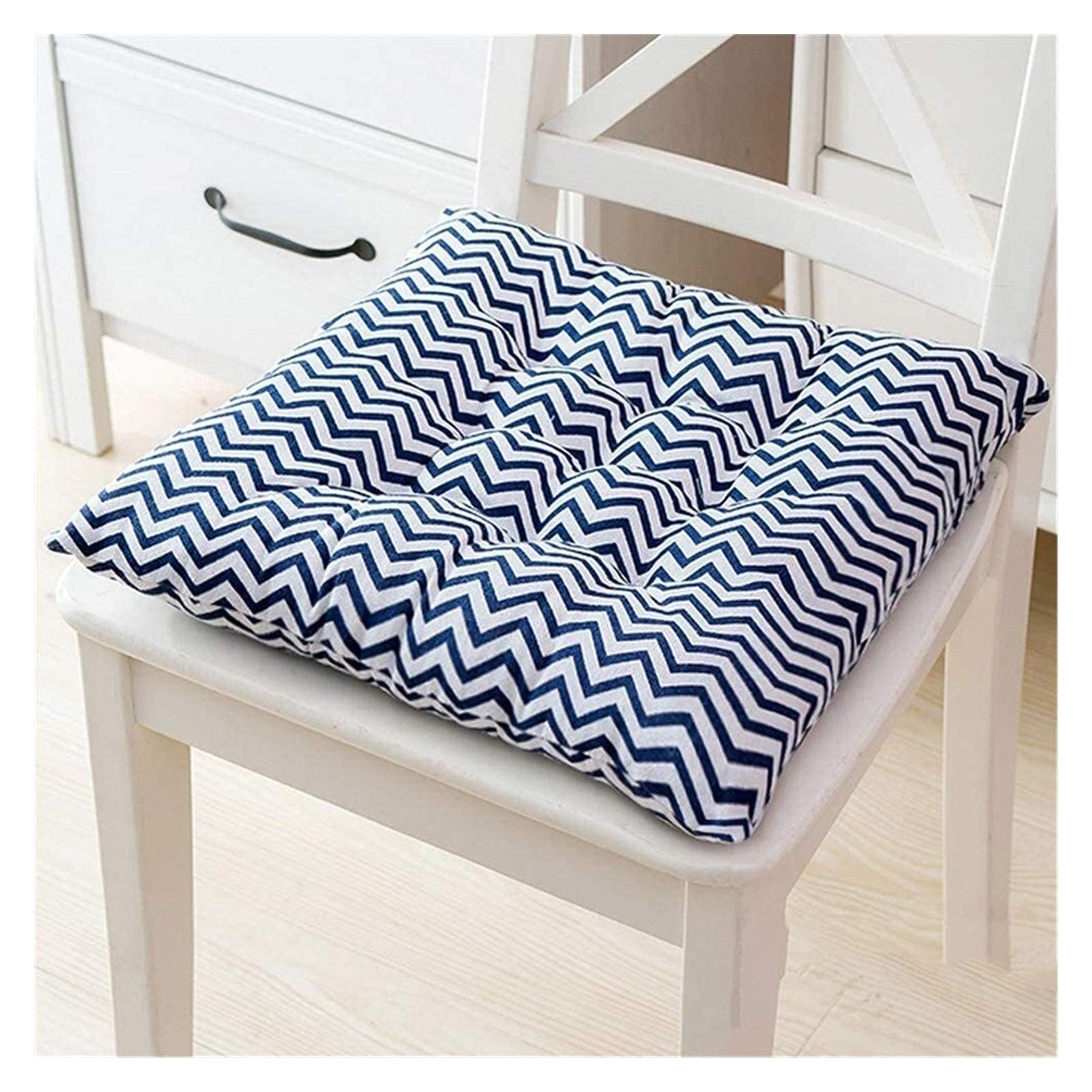 Premium Thickened Square Chair Cushion - Breathable Quilted Seat Pad with Secure Ties | Striped & Animal Print Designs | Ideal for Office Chairs, Outdoor Furniture & Lumbar Support | Comfortable Home & Workspace Seating Solution