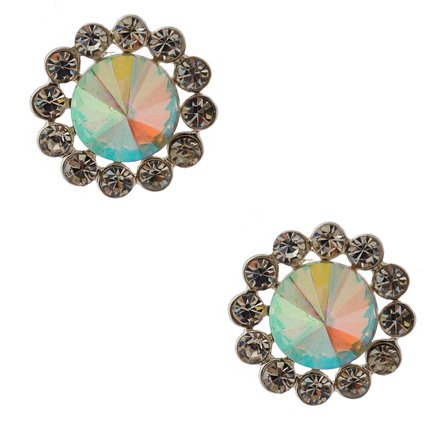 Women's Wedding Stud Earrings - Round Cubic Zirconia Earrings for Brides, Bridesmaids & Formal Occasions