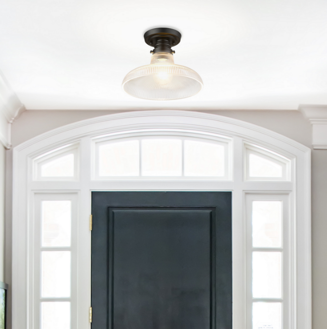 Modern Cleo Flush Mount Ceiling Light - Energy Efficient LED Fixture for Living Room, Bedroom & Hallway