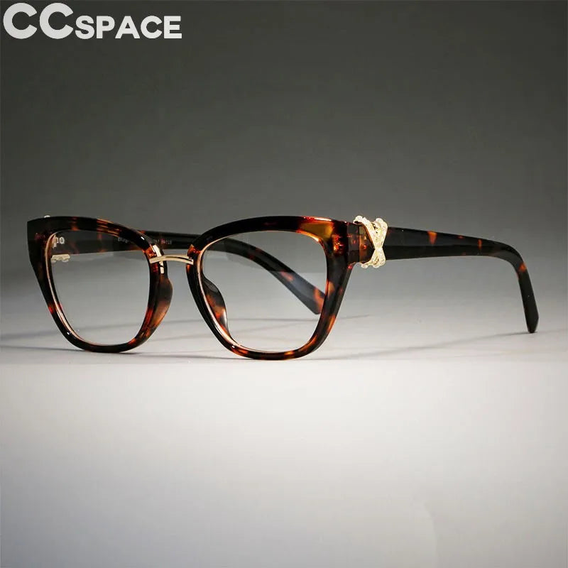 CCspace Women's Full Rim Cat Eye Polycarbonate Reading Glasses R45605 - Fashionable +1.00 to +3.50 Magnification for Reading, Work & Computer Use