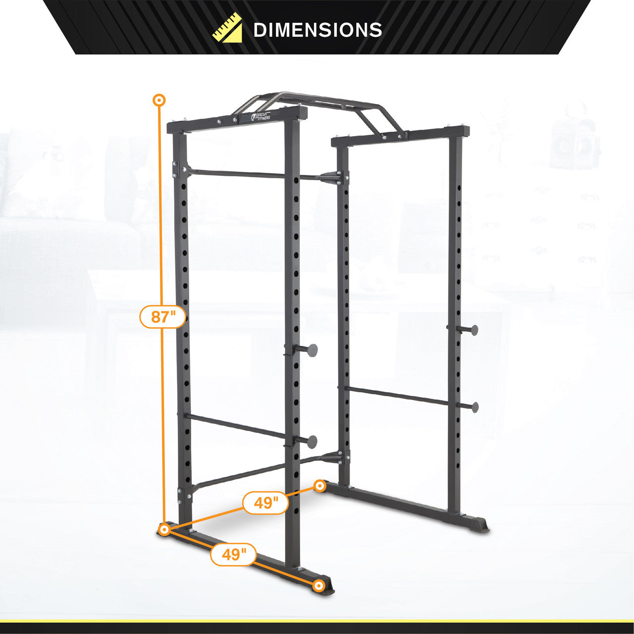Circuit Fitness AMZ 600CG Power Cage with Adjustable Multi-Position Grip Bar - Home Gym Strength Training Equipment for Weightlifting, Squats & Full-Body Workouts