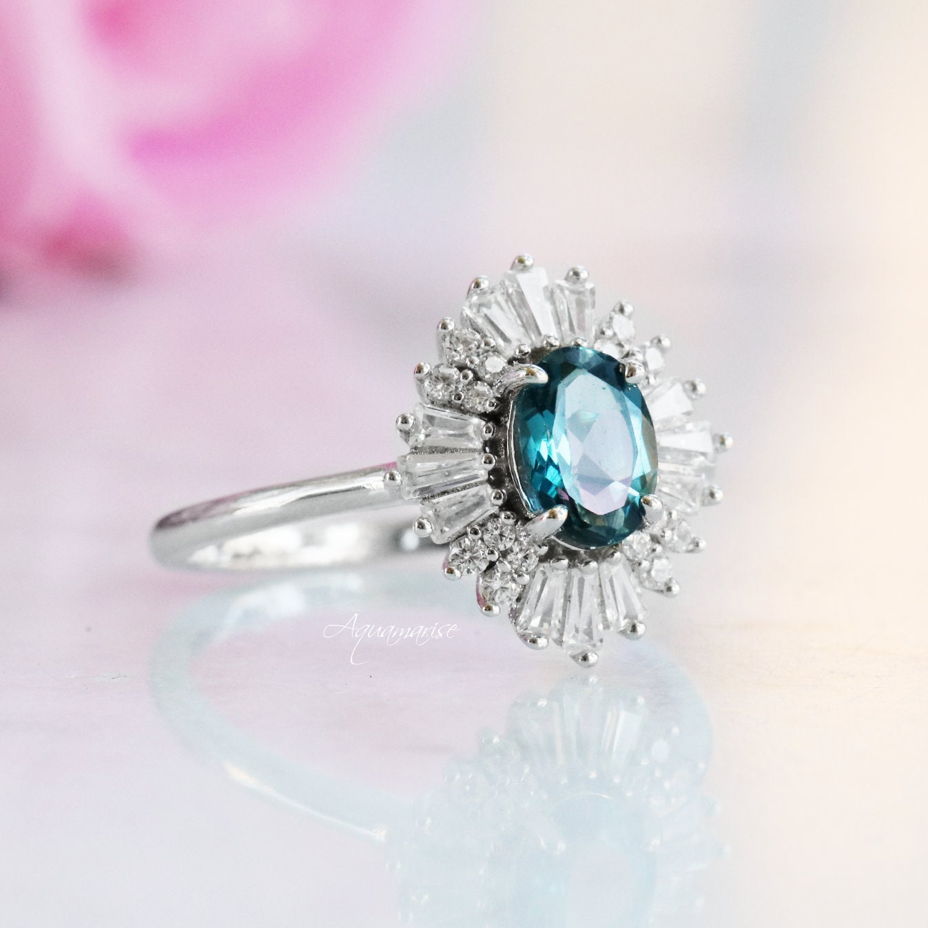 Victoria London Blue Topaz Ring in Sterling Silver – Elegant Jewelry for Women, Perfect for Weddings, Anniversaries & Special Occasions