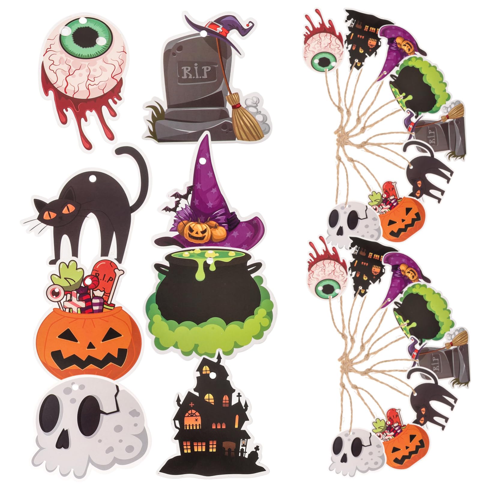 BESTOYARD 24pcs Halloween Party Decorations - Pumpkin Wall Hanging, Goblin Core Room Decor, Indoor Halloween Ornaments for Home & Party Supplies | Perfect for Halloween Parties, Home Decor, and Spooky Room Themes