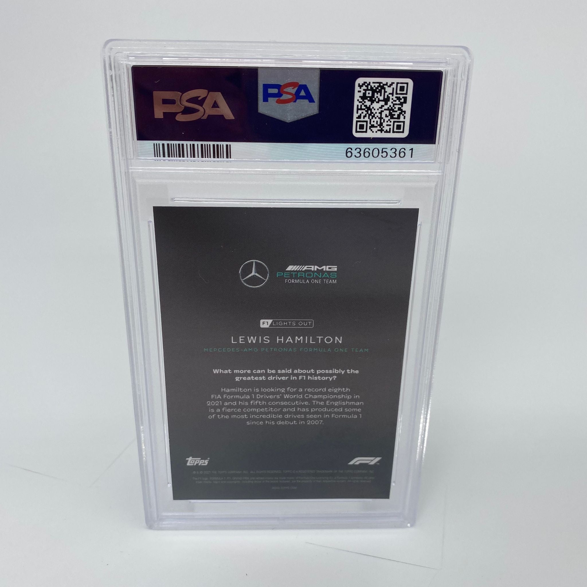 PSA 10 Graded Lewis Hamilton 2020 Topps Chrome F1 Drivers Red Parallel /10 - Rare Racing Collectible for Display & Investment