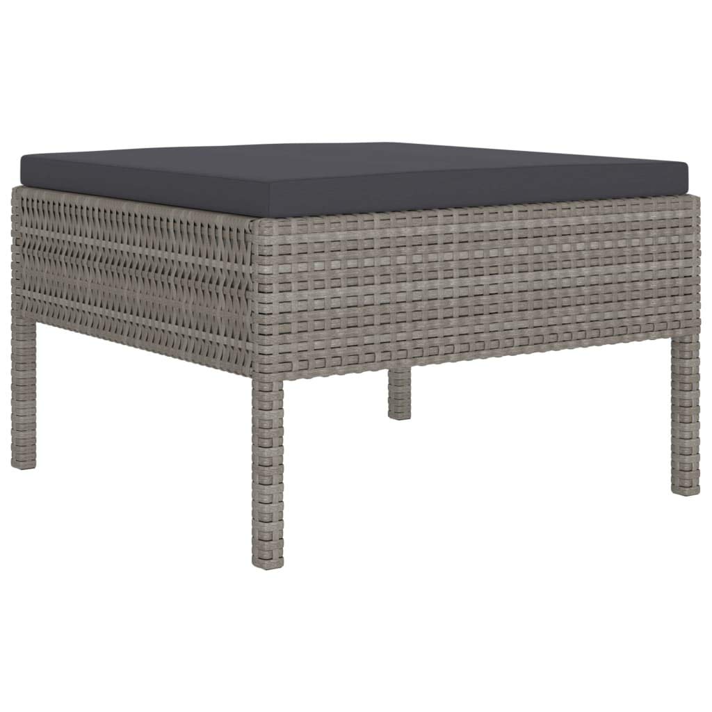 vidaXL 2-Piece Patio Lounge Set with Cushions - Grey/Anthracite Outdoor Furniture - Durable Poly Rattan - Lightweight Modular Design for Backyard, Garden & Poolside Relaxation