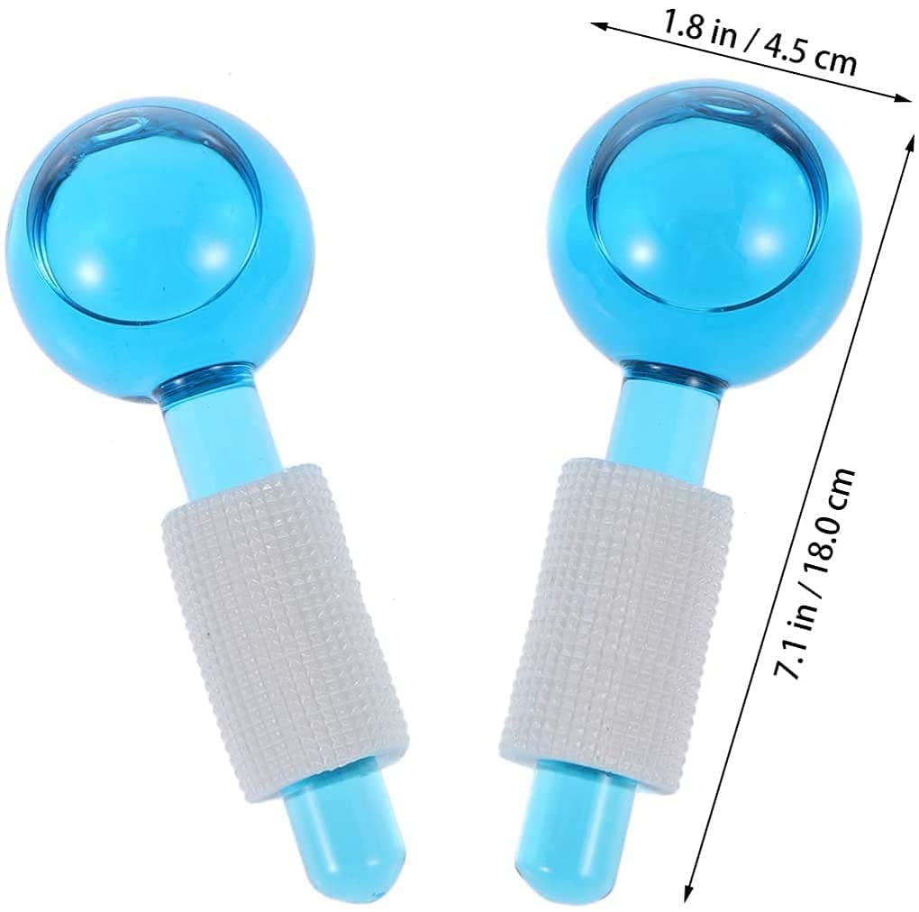 Gra8 Ice Roller for Face & Eye Puffiness Relief - 2 Pack Facial Massager with Cooling Globes | Reduce Dark Circles, Soothe Skin | Perfect for Morning Routine, Post-Workout & Spa Days
