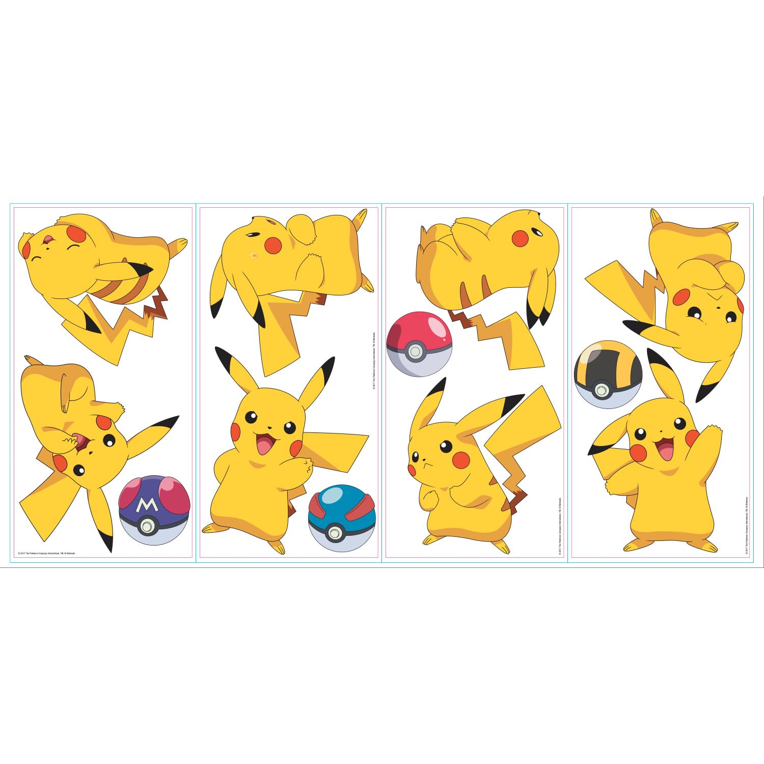 Pokemon Pikachu Peel and Stick Wall Decals - Removable Vinyl Stickers for Kids Room Decor, DIY Home Wall Art - Perfect for Bedroom, Nursery, Playroom & Dorm Room