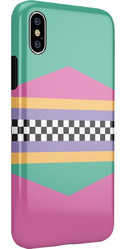 Casely iPhone Xs Max Case - Rad Dad 80's Retro Colorblock Protective Cover | Durable Slim Fit Shockproof Phone Case for Men & Women | Perfect for Work, Travel & Everyday Use