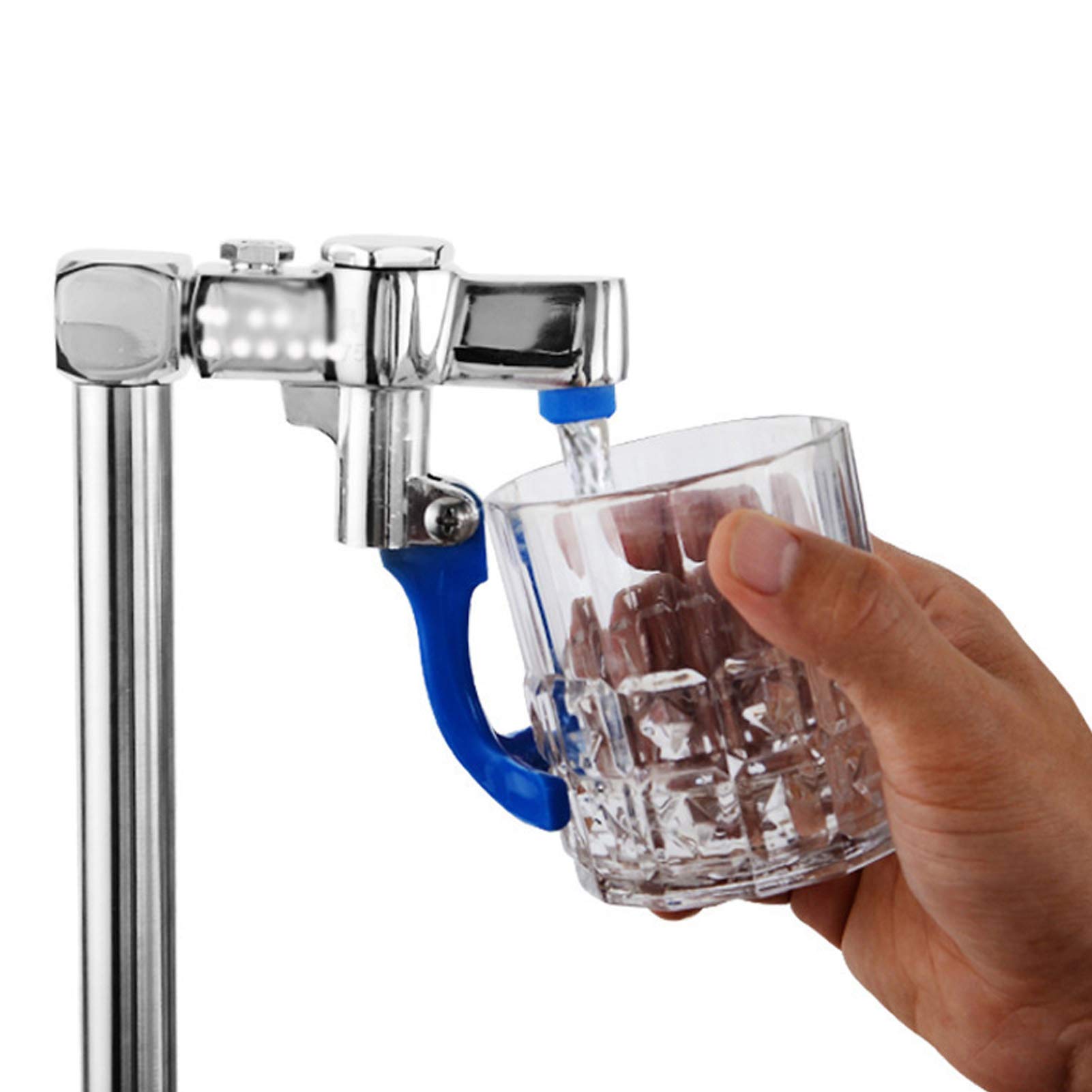 Commercial Stainless Steel Glass Rinser with Multi-Angle Water Outlet - Bar Cup Washer with Faucet & Plum Blossom Hex Cup Holder for Hotel, Cafe, Restaurant | Perfect for Cleaning Wine Glasses, Beer Mugs & Barware in Hospitality Settings