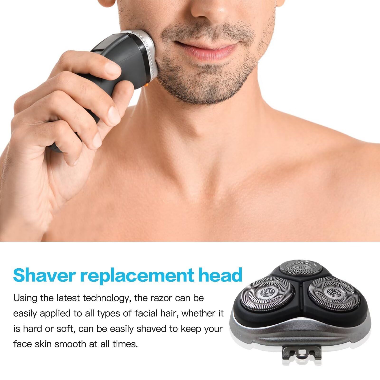 Huoptl Replacement Shaver Head for Sweet-LF SW-S7105/SWSBK7105 Electric Razors - Waterproof Wet/Dry Shaving with Cleaning Brush - Perfect for Travel, Home & Gym Use