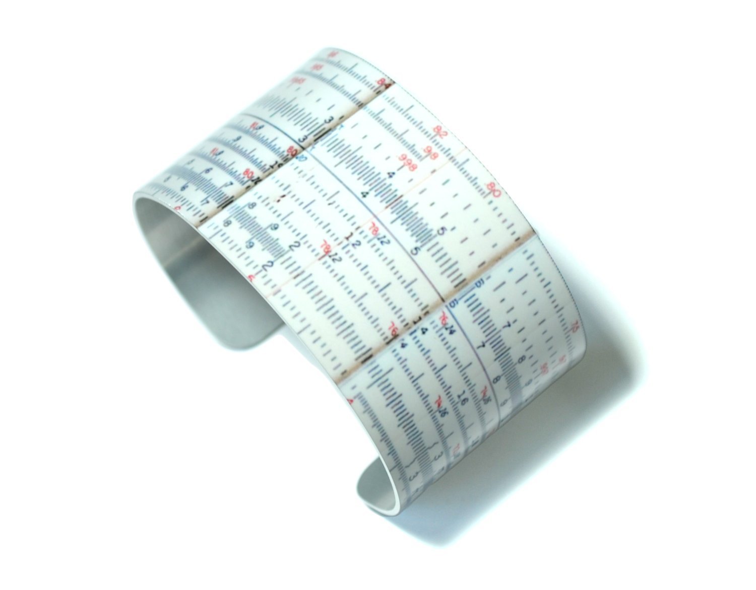 Vintage Slide Rule Aluminum Wide Cuff Bracelet for Men - Geeky Math & Engineering Gift - Perfect for Engineers, Scientists & Tech Enthusiasts