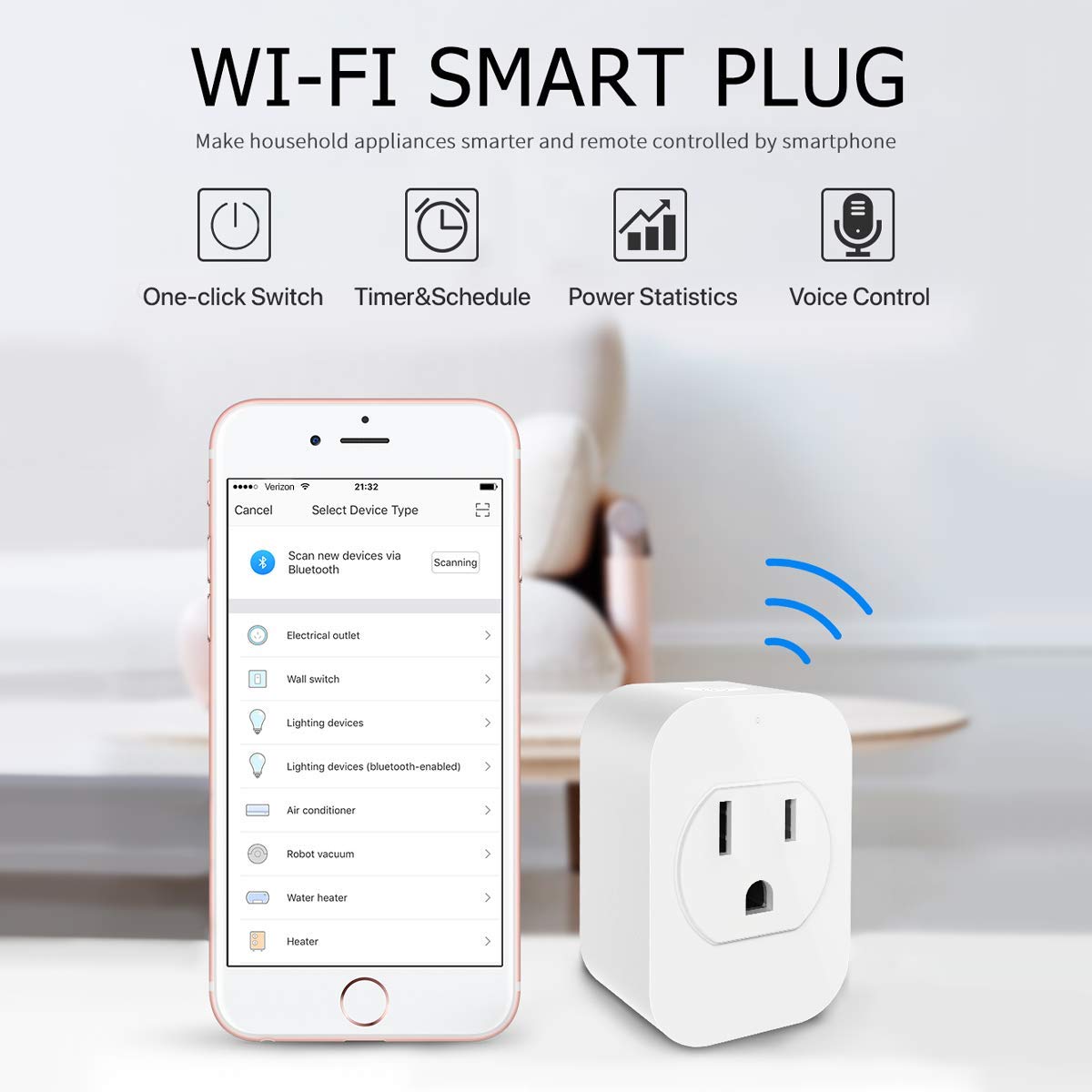 Eco4Life Smart Plug Mini WiFi Outlet - 3 Pack, Works with Alexa & Google Home, No Hub Required, Remote Control via App, Timer Function, UL Certified - Perfect for Home Automation & Smart Lighting Control
