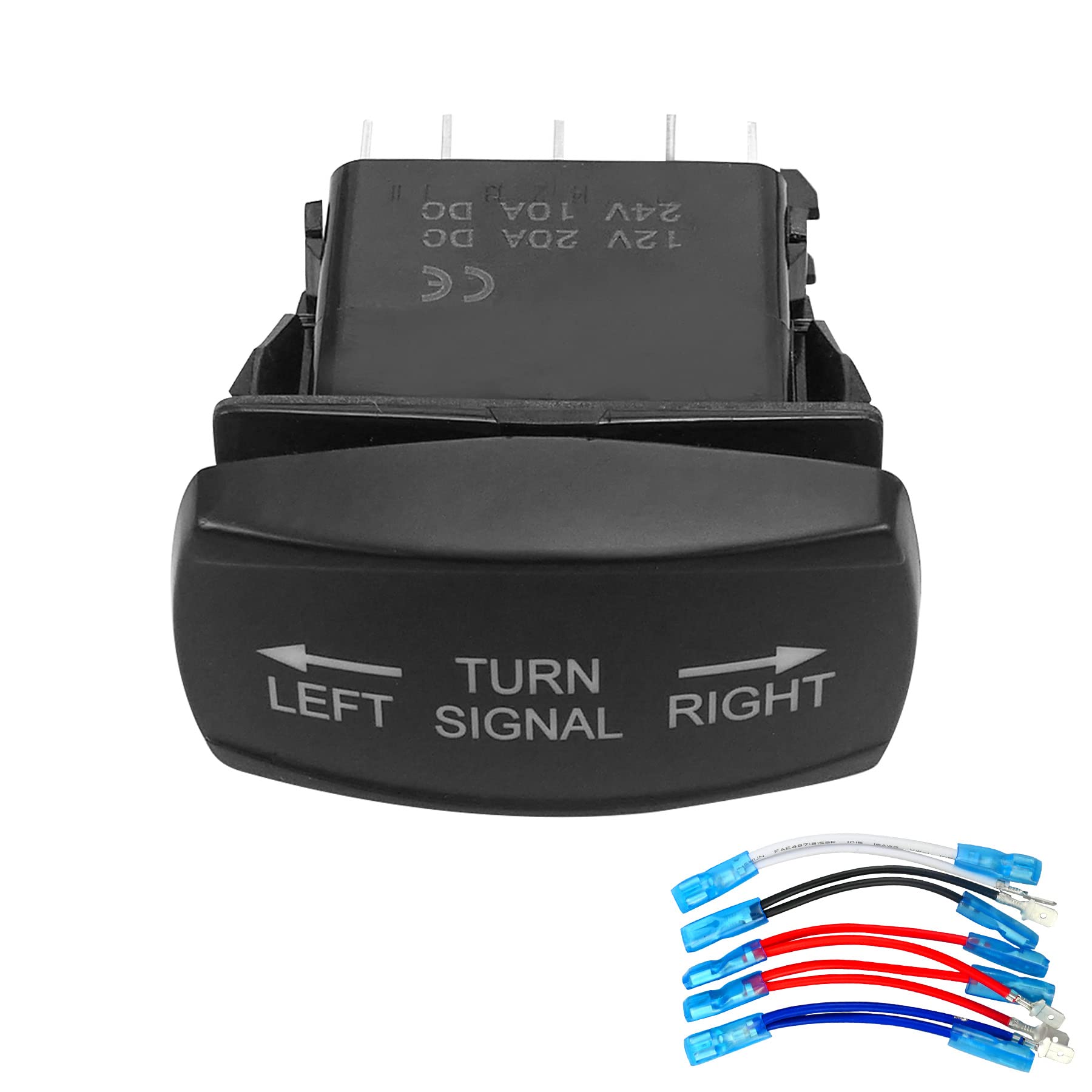 10Pin UTV LED Rocker Switch for Golf Cart, Dune Buggy & ATV - Waterproof Toggle Switch with Jumper Wire for LED Light Bars & Backup Lights (Horizontal Mount) - Perfect for Off-Roading, Camping & Night Driving