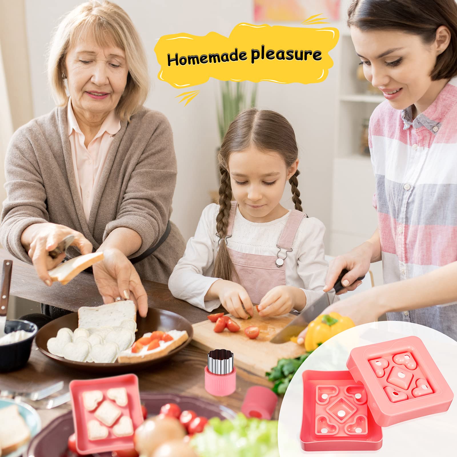 9-Piece Mini Sandwich Cutter Set - Fun Shapes for DIY Bento Box, Fruits & Vegetables - Crust Remover & Sealer for Kids Lunch - Perfect for School, Picnics & Party Snacks