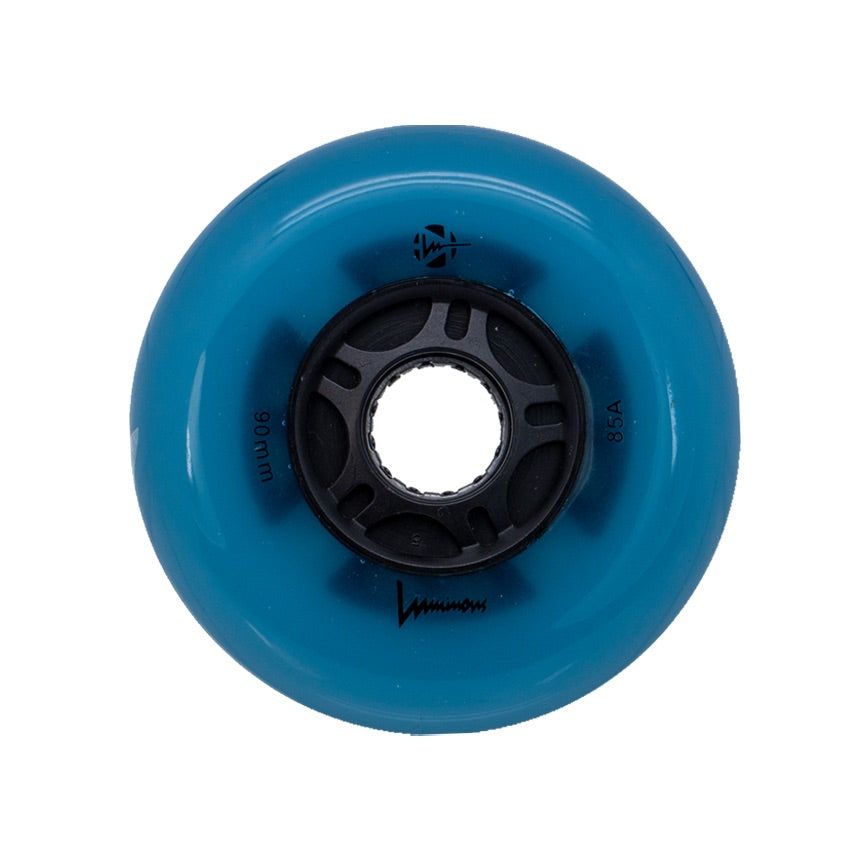 90mm LED Light Up Inline Skate Wheels - Glow in The Dark Roller Skating Wheels for Night Safety & Fun - Perfect for Outdoor, Rink, Party & Night Skating