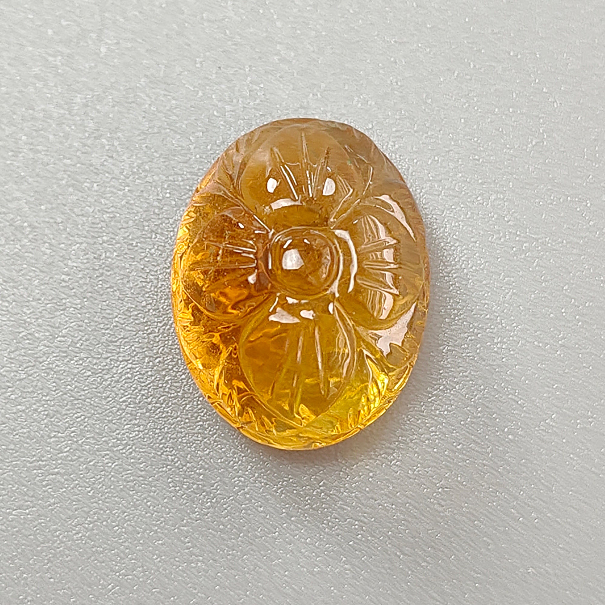 Natural Untreated Citrine & Amethyst Quartz Gemstone Carving - Hand Carved Oval Cushion Shape for Jewelry Making, Healing Crystals, Meditation & Spiritual Gifts (1pc)