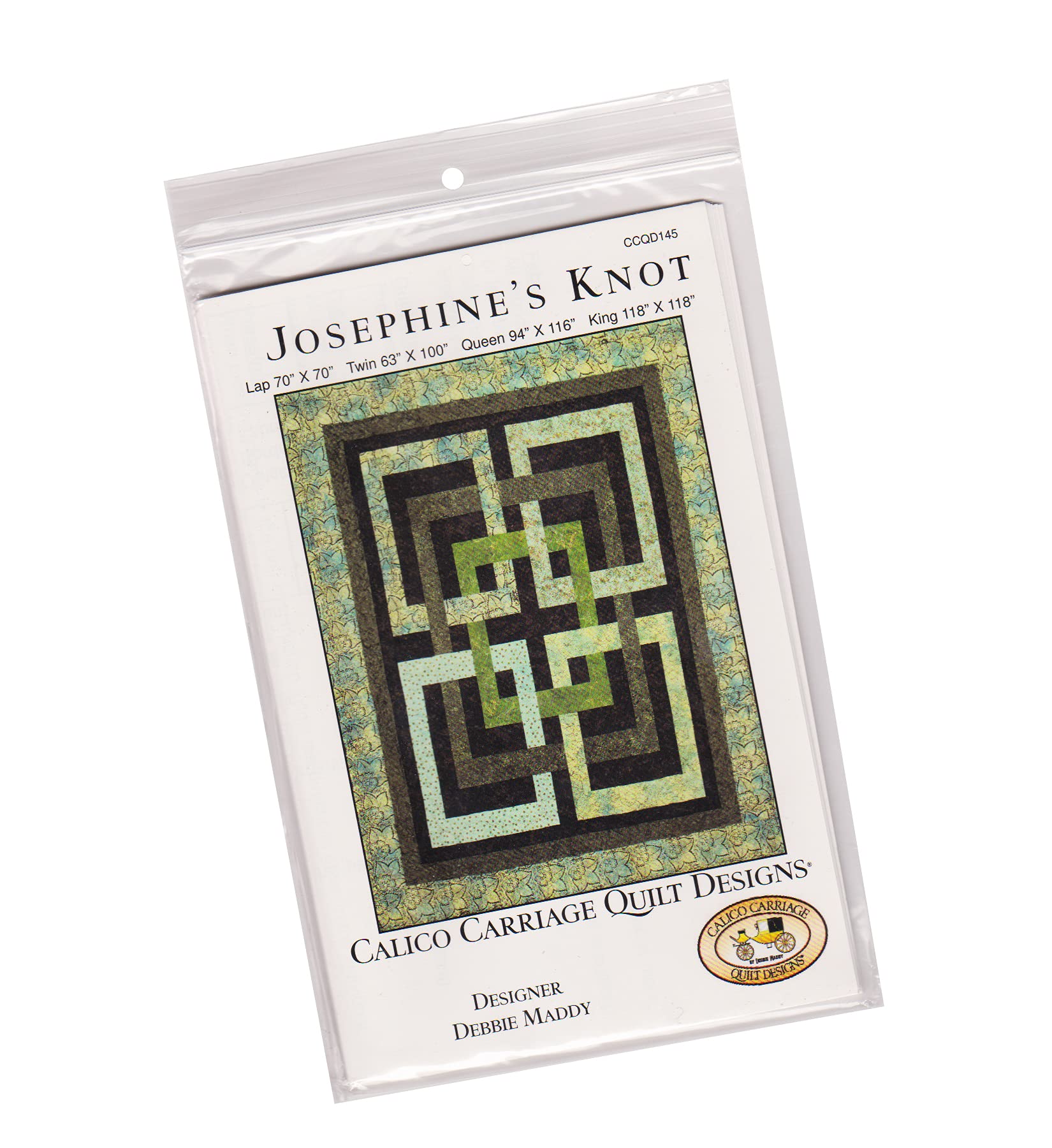 Calico Carriage Debbie Maddy Quilt Pattern - Josephine's Knot with Instructions for 4 Sizes | DIY Quilting Projects for Home Decor, Baby Blankets & Gift Ideas