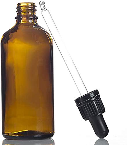 Amber Glass Bottle with Dropper & Pipette - 100ml (1 Pack) - Essential Oil Storage, DIY Skincare, Herbal Tinctures - Perfect for Aromatherapy & Natural Remedies