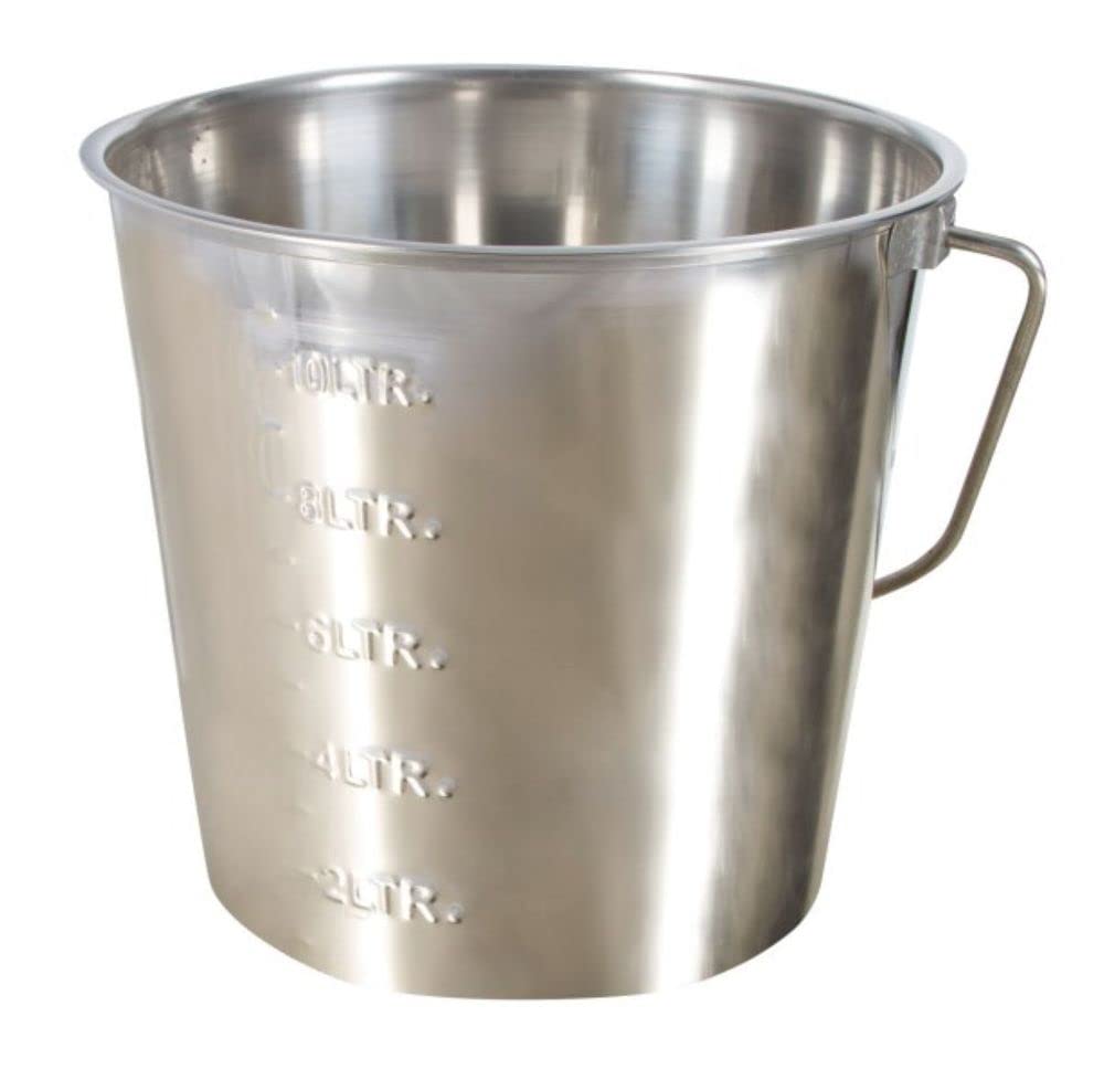 Kerbl 12.3L Stainless Steel Measuring Bin - Food Storage Container with Measurement Markings for Kitchen, Bakery & Restaurant Use