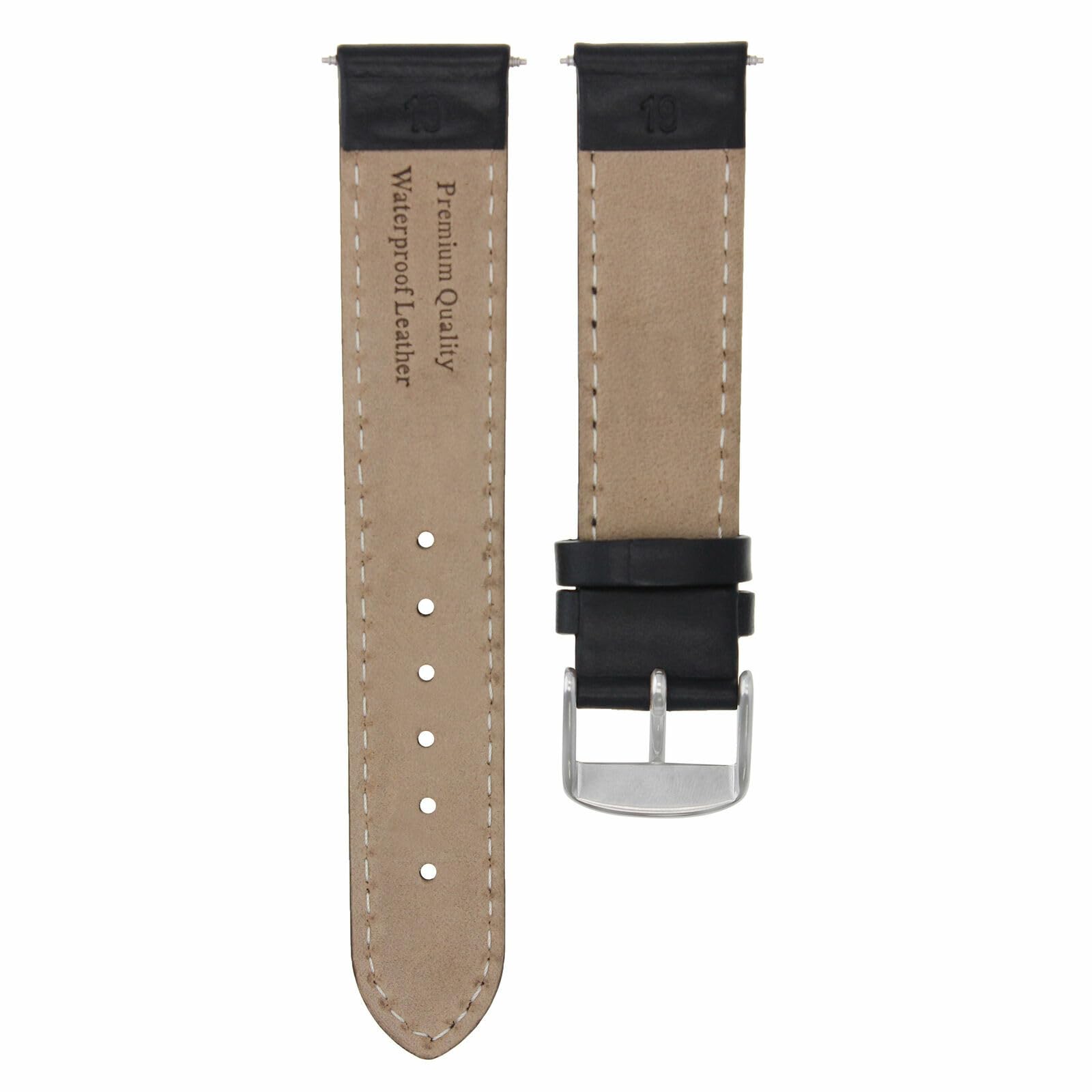 19mm/20mm Genuine Leather Watch Band Strap - Smooth & Durable Replacement for Rolex Date & Datejust Watches - Perfect for Business, Casual & Formal Occasions