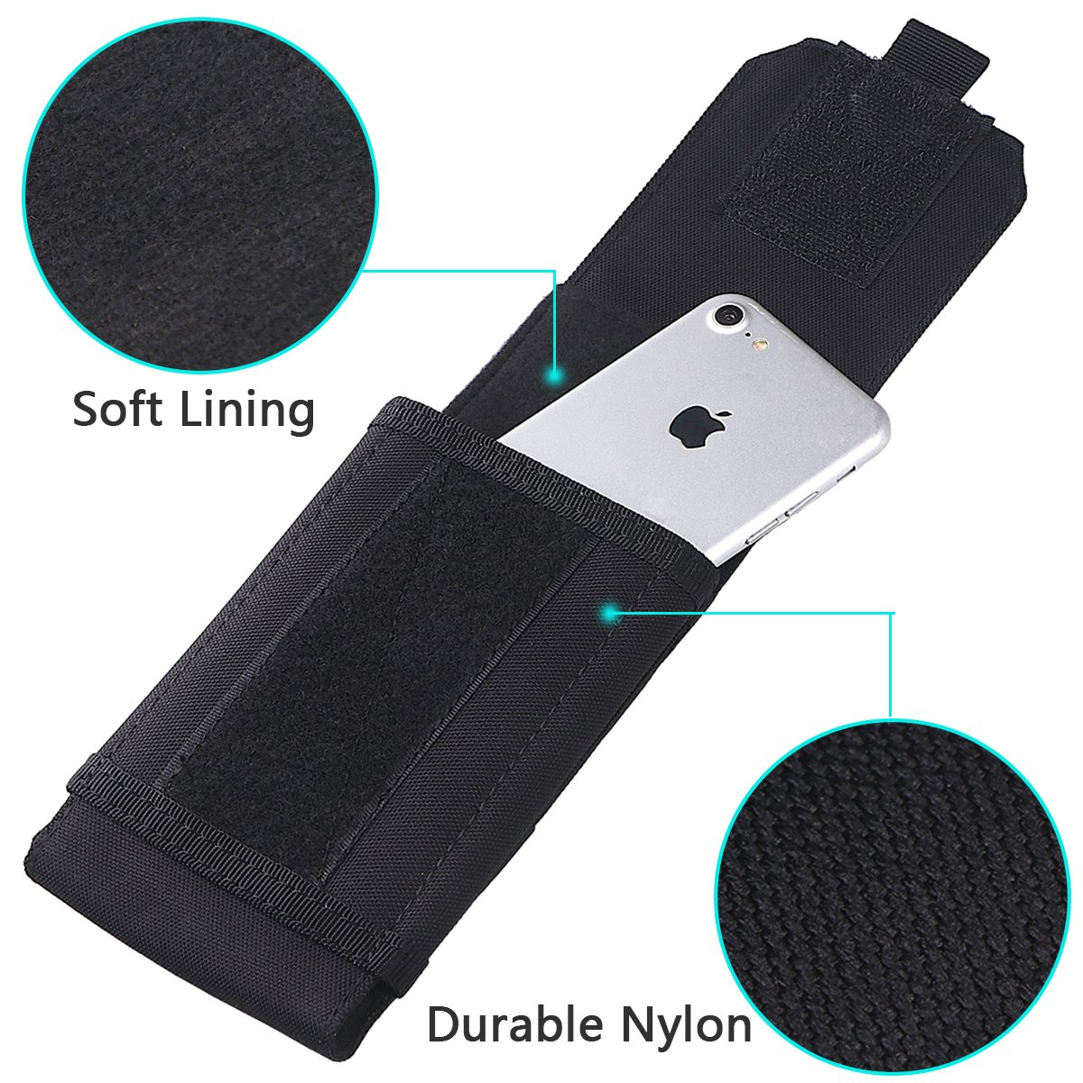 IronSeals 2 Pack Tactical Molle Phone Holster Pouch - Universal Belt Waist Bag for iPhone 16 Pro Max/16 Pro/15 Pro Max/14 Pro Max/14 Pro/13 Pro Max/12 Pro Max & Samsung S24/S23/S22/S21 (Size L) - Perfect for Outdoor Activities, Hiking, Camping and Tactical Gear