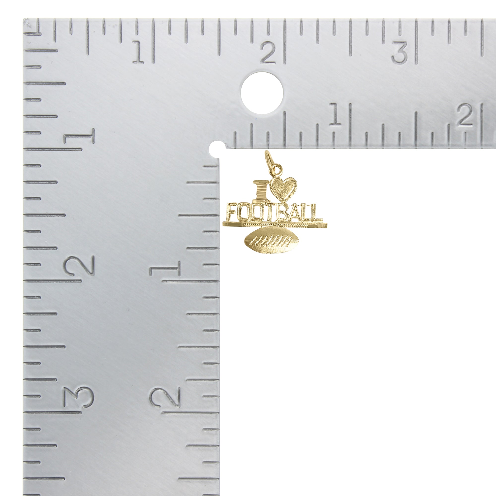 14K Yellow Gold Football Charm with Diamond Cuts - Perfect for Sports Fans, Jewelry Gifts & Game Day Accessories