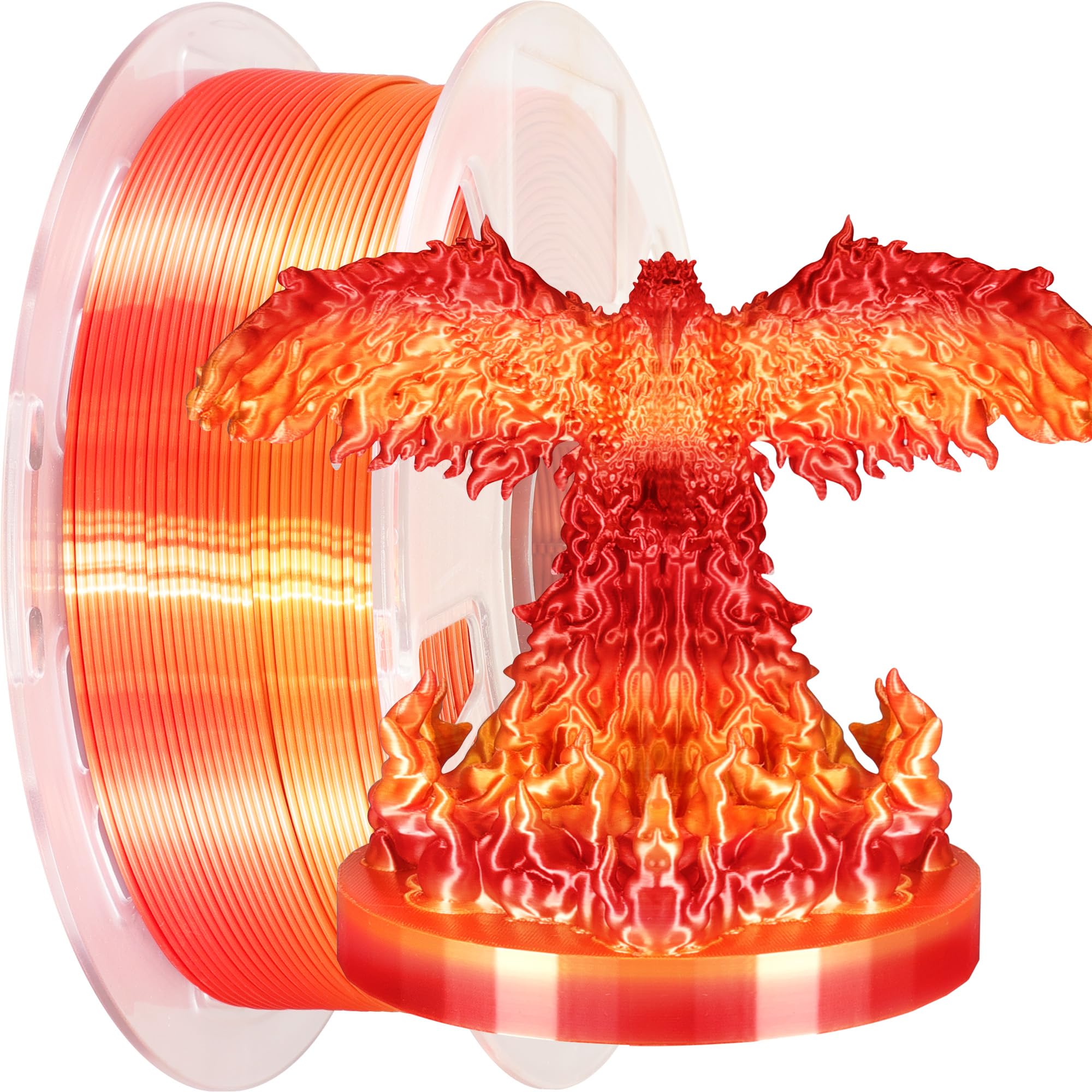 MIKA3D 1.75mm Silk PLA 3D Printer Filament - Red to Gold Color Changing Filament (1KG) | High-Quality Multi-Color 3D Printing Material for Cosplay, Home Decor & DIY Projects