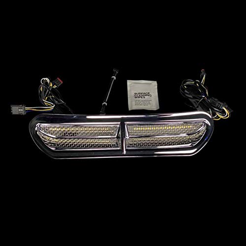 Harley Davidson Batwing LED Fairing Vent Insert 2014-2023 - Chrome Dynamic LED with White Running Light & Amber Turn Signal | Motorcycle Customization & Night Riding Safety