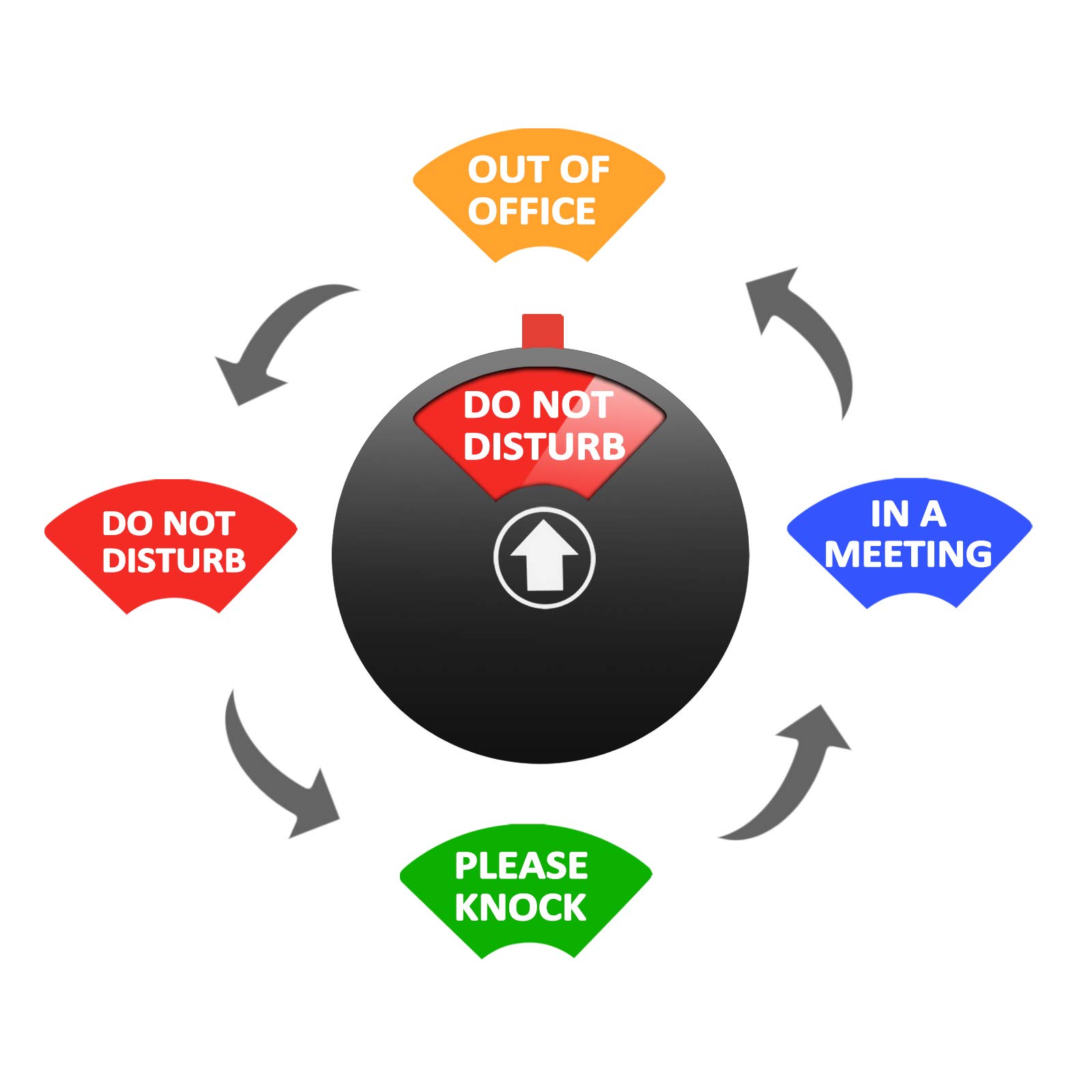 Privacy Door Sign - Do Not Disturb, Please Knock, Out of Office, In a Meeting - 5 Inch Black Office Door Hanger for Workplace, Home Office & Conference Rooms - Perfect for Professional Spaces & Remote Work