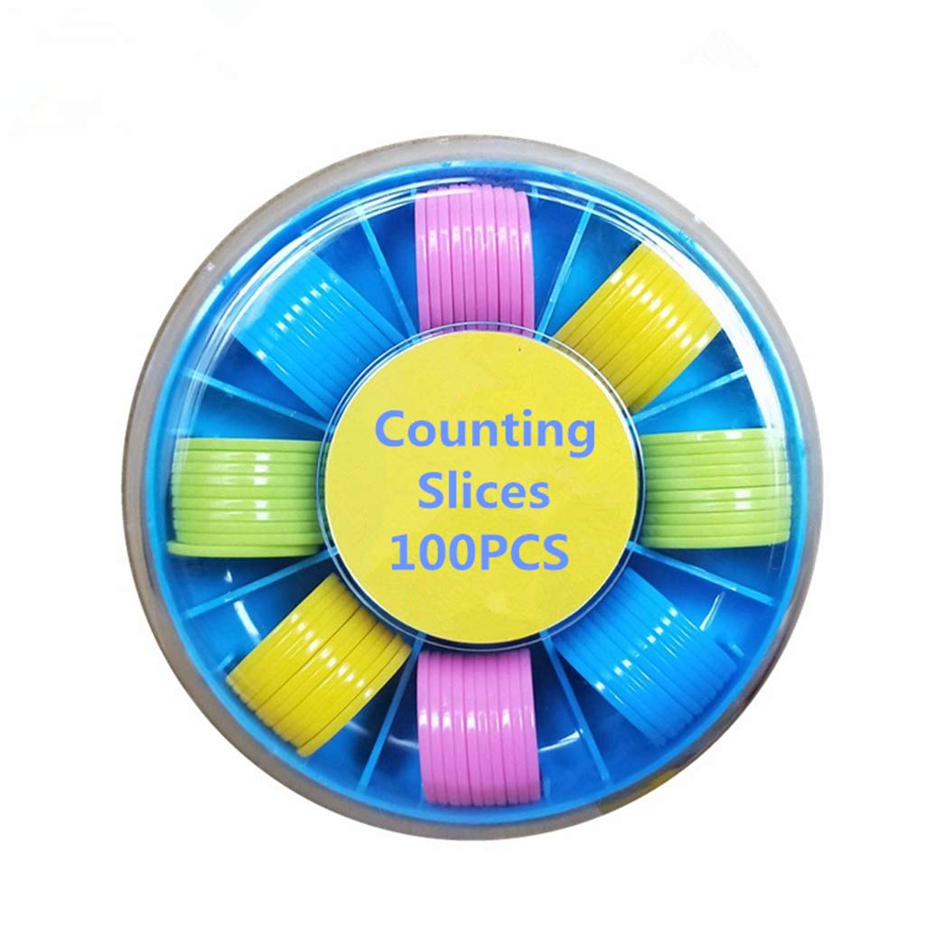 100-Piece Colorful Counting Chips for Kids - 25mm Plastic Bingo Game Tokens with Storage Box - Math Manipulatives, Sorting & Learning Activities - Perfect for Classrooms, Homeschooling & Family Game Nights (2.5cm x 2.5cm x 0.2cm)