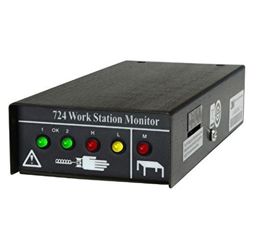 SCS 724 ESD Workstation Monitor for Dual Wire Wrist Straps - Grounding Tester for Electronics Assembly & Repair Workbench Safety