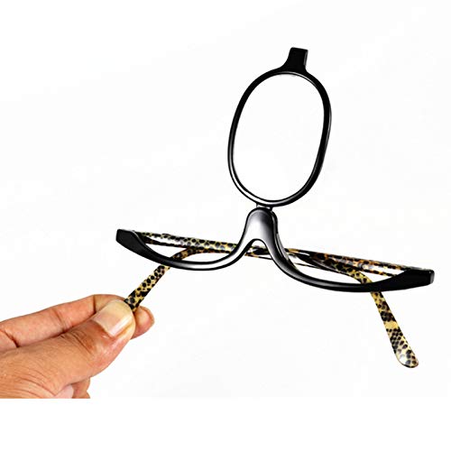 Aisi Magnifying Makeup Glasses with Flip Down Lens - 5X Magnification Cosmetic Eyewear for Precise Eyebrow Shaping, Eyeliner & Lash Application - Perfect for Women's Beauty Routine, Salon Professionals & Home Use